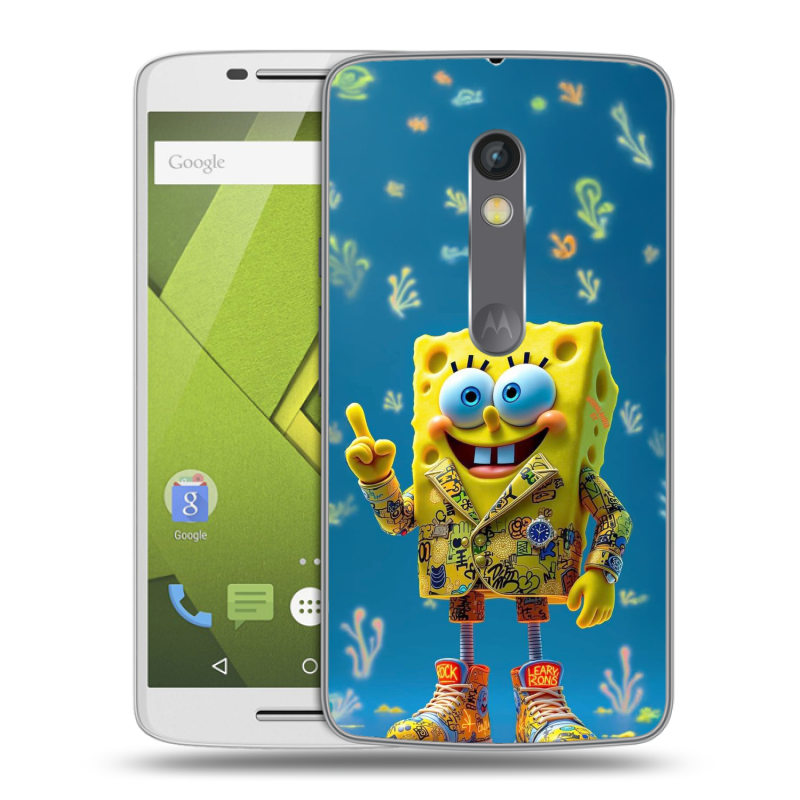 Силиконовый чехол на Lenovo Moto X Play с принтом Спанч боб Спанчбоб Силиконовый чехол на Lenovo Moto X Play с принтом Спанч боб Спанчбоб