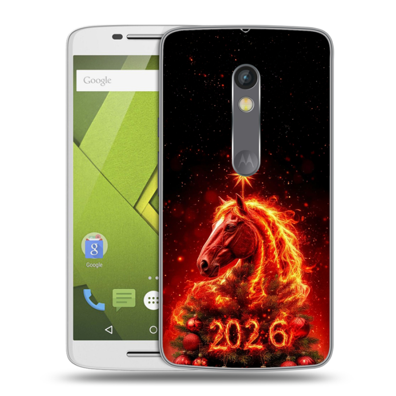 Силиконовый чехол на Lenovo Moto X Play с принтом Новый год Силиконовый чехол на Lenovo Moto X Play с принтом Новый год