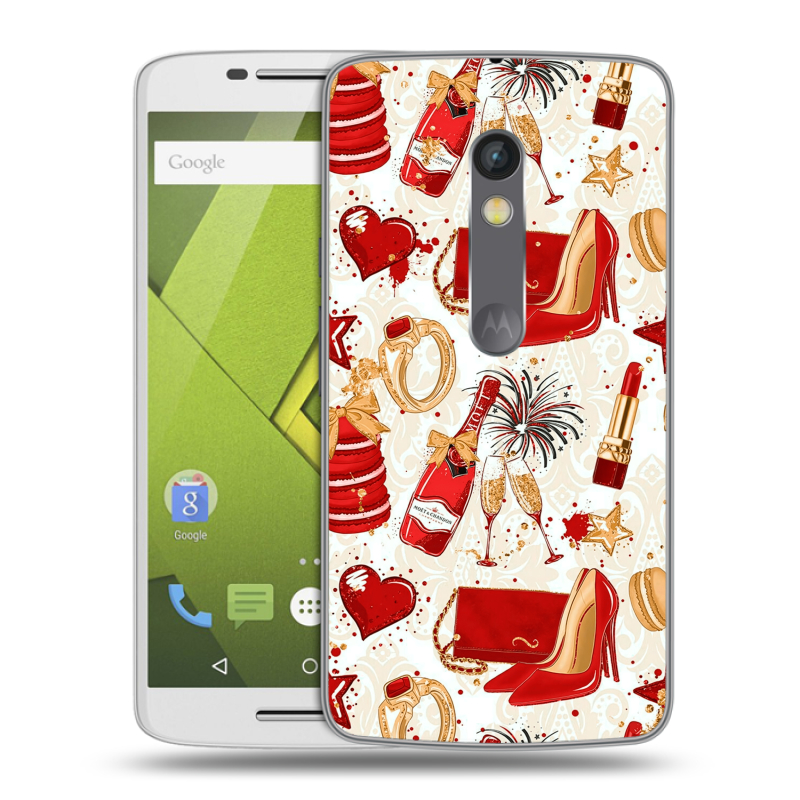 Силиконовый чехол на Lenovo Moto X Play с принтом Новый год Силиконовый чехол на Lenovo Moto X Play с принтом Новый год