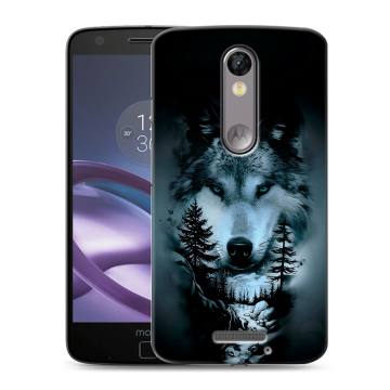 Пластиковый чехол на Lenovo Moto X Force с принтом Лесной волк Пластиковый чехол на Lenovo Moto X Force с принтом Лесной волк