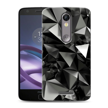 Пластиковый чехол на Lenovo Moto X Force с принтом Черные кристаллы
