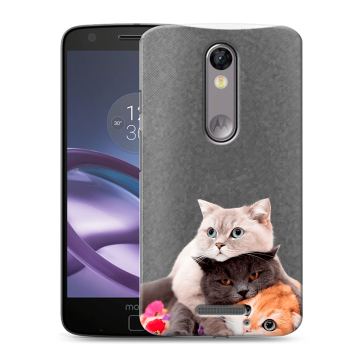 Пластиковый чехол на Lenovo Moto X Force с принтом Кошки