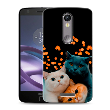 Пластиковый чехол на Lenovo Moto X Force с принтом Кошки