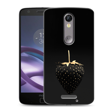 Пластиковый чехол на Lenovo Moto X Force с принтом Черная клубника Пластиковый чехол на Lenovo Moto X Force с принтом Черная клубника