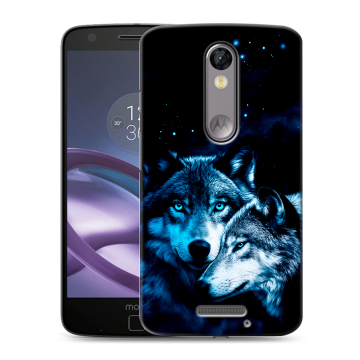 Пластиковый чехол на Lenovo Moto X Force с принтом Волки