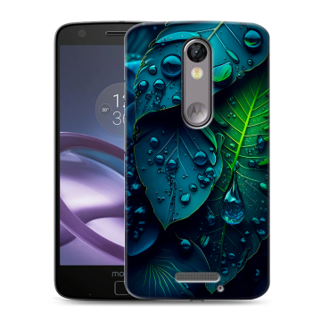 Пластиковый чехол на Lenovo Moto X Force с принтом Листья