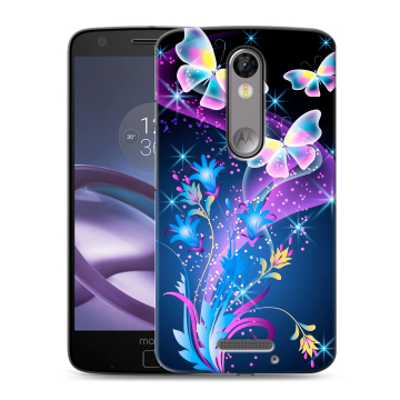 Пластиковый чехол на Lenovo Moto X Force с принтом Бабочки Пластиковый чехол на Lenovo Moto X Force с принтом Бабочки