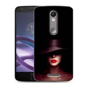 Пластиковый чехол на Lenovo Moto X Force с принтом Девушка в шляпе Пластиковый чехол на Lenovo Moto X Force с принтом Девушка в шляпе