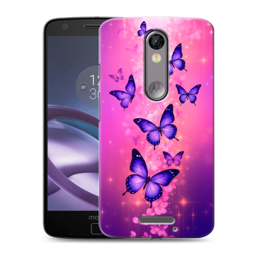 Пластиковый чехол на Lenovo Moto X Force с принтом Бабочки Пластиковый чехол на Lenovo Moto X Force с принтом Бабочки