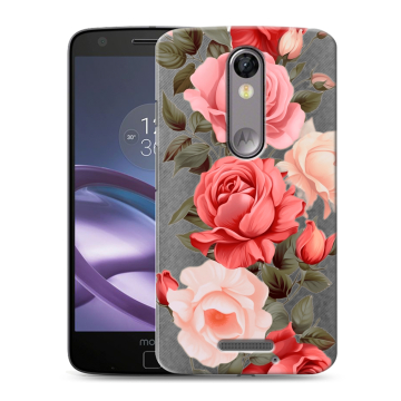 Пластиковый чехол на Lenovo Moto X Force с принтом Розы Пластиковый чехол на Lenovo Moto X Force с принтом Розы