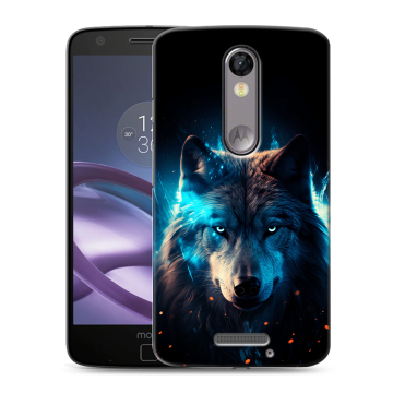 Пластиковый чехол на Lenovo Moto X Force с принтом Волк ночной Пластиковый чехол на Lenovo Moto X Force с принтом Волк ночной