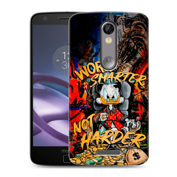 Пластиковый чехол на Lenovo Moto X Force с принтом Дональд Дак Деньги Пластиковый чехол на Lenovo Moto X Force с принтом Дональд Дак Деньги