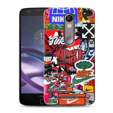 Пластиковый чехол на Lenovo Moto X Force с принтом Найк Nike яркий Пластиковый чехол на Lenovo Moto X Force с принтом Найк Nike яркий