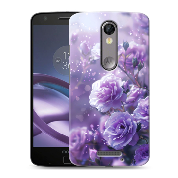 Пластиковый чехол на Lenovo Moto X Force с принтом Розы цветы