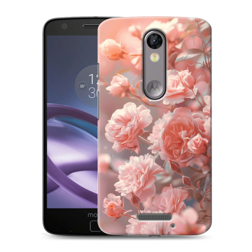 Пластиковый чехол на Lenovo Moto X Force с принтом Розовые розы Пластиковый чехол на Lenovo Moto X Force с принтом Розовые розы