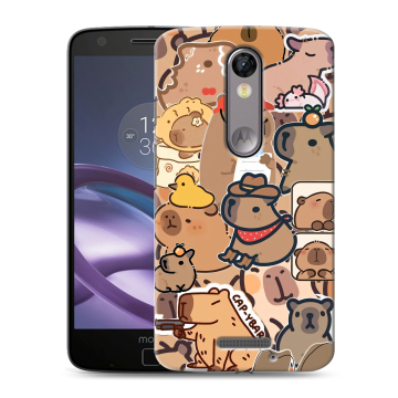 Пластиковый чехол на Lenovo Moto X Force с принтом капибара Пластиковый чехол на Lenovo Moto X Force с принтом капибара