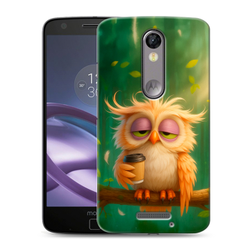 Пластиковый чехол на Lenovo Moto X Force с принтом сова Пластиковый чехол на Lenovo Moto X Force с принтом сова