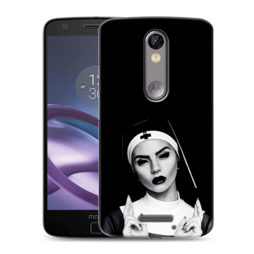 Пластиковый чехол на Lenovo Moto X Force с принтом монашка Пластиковый чехол на Lenovo Moto X Force с принтом монашка