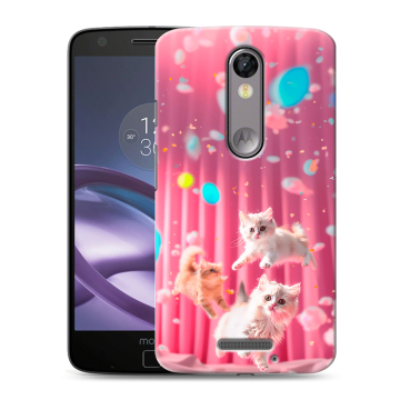Пластиковый чехол на Lenovo Moto X Force с принтом милые котики