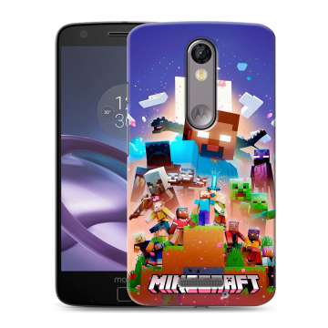Пластиковый чехол на Lenovo Moto X Force с принтом Майнкрафт Minecraft