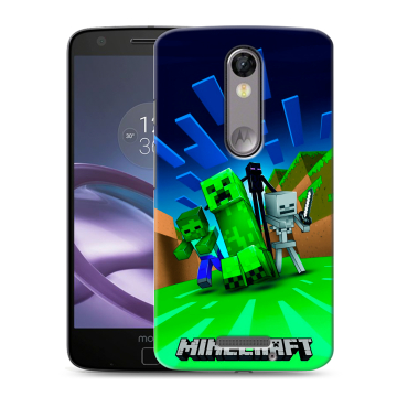 Пластиковый чехол на Lenovo Moto X Force с принтом Майнкрафт