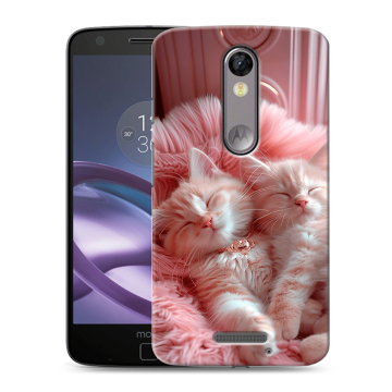 Пластиковый чехол на Lenovo Moto X Force с принтом котята котики