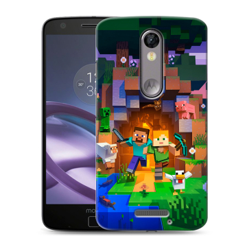 Пластиковый чехол на Lenovo Moto X Force с принтом Майнкрафт Minecraft