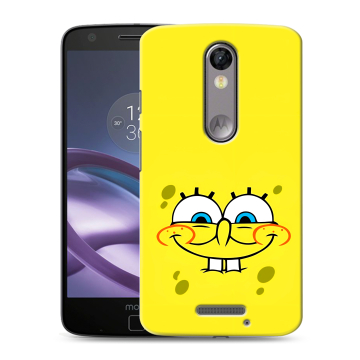 Пластиковый чехол на Lenovo Moto X Force с принтом спанчбоб спанч боб Пластиковый чехол на Lenovo Moto X Force с принтом спанчбоб спанч боб