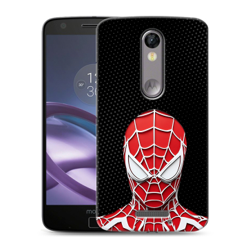 Пластиковый чехол на Lenovo Moto X Force с принтом человек паук spiderman Пластиковый чехол на Lenovo Moto X Force с принтом человек паук spiderman