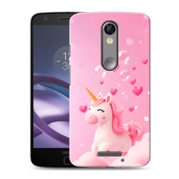 Пластиковый чехол на Lenovo Moto X Force с принтом Единорог Пластиковый чехол на Lenovo Moto X Force с принтом Единорог