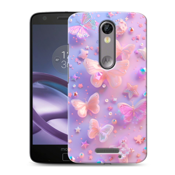 Пластиковый чехол на Lenovo Moto X Force с принтом Бабочки Пластиковый чехол на Lenovo Moto X Force с принтом Бабочки