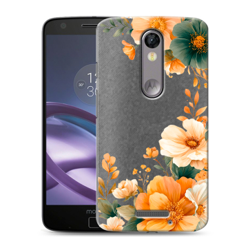 Пластиковый чехол на Lenovo Moto X Force с принтом Цветы принт
