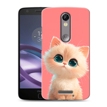 Пластиковый чехол на Lenovo Moto X Force с принтом Розовый котенок