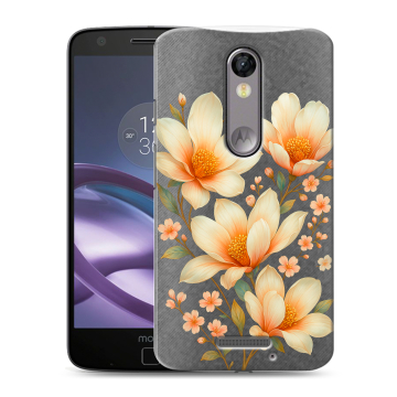 Пластиковый чехол на Lenovo Moto X Force с принтом Цветы