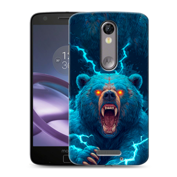 Пластиковый чехол на Lenovo Moto X Force с принтом Медведь