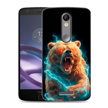 Пластиковый чехол на Lenovo Moto X Force с принтом Медведь