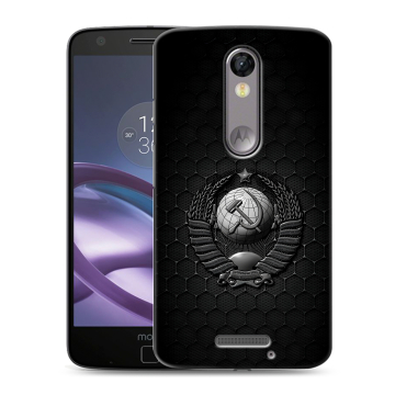 Пластиковый чехол на Lenovo Moto X Force с принтом Герб Флаг СССР Пластиковый чехол на Lenovo Moto X Force с принтом Герб Флаг СССР