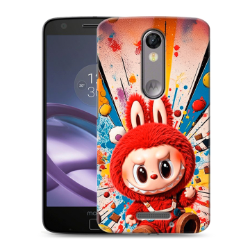 Пластиковый чехол на Lenovo Moto X Force с принтом Labubu Лабубу Пластиковый чехол на Lenovo Moto X Force с принтом Labubu Лабубу