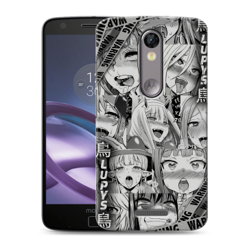 Пластиковый чехол на Lenovo Moto X Force с принтом Ahegao Ахегао Аниме