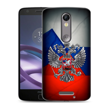 Пластиковый чехол на Lenovo Moto X Force с принтом Флаг России Пластиковый чехол на Lenovo Moto X Force с принтом Флаг России