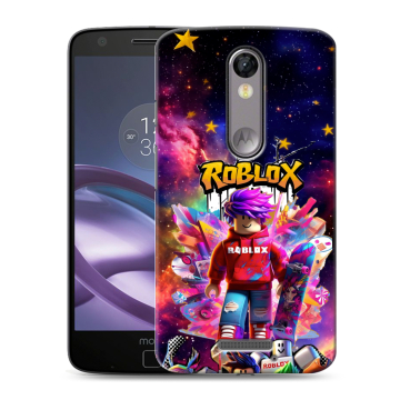 Пластиковый чехол на Lenovo Moto X Force с принтом Roblox Роблокс