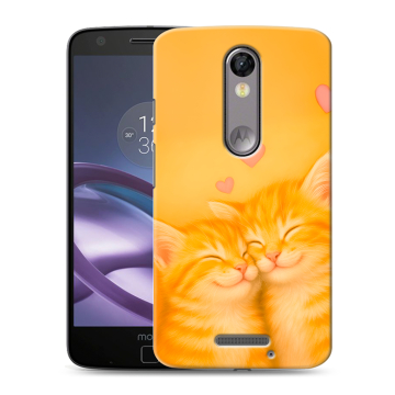 Пластиковый чехол на Lenovo Moto X Force с принтом Милые котята Пластиковый чехол на Lenovo Moto X Force с принтом Милые котята
