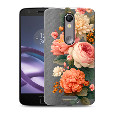 Пластиковый чехол на Lenovo Moto X Force с принтом цветы