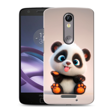 Пластиковый чехол на Lenovo Moto X Force с принтом милая панда Пластиковый чехол на Lenovo Moto X Force с принтом милая панда