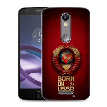 Пластиковый чехол на Lenovo Moto X Force с принтом Флаг Герб СССР