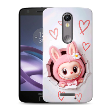 Пластиковый чехол на Lenovo Moto X Force с принтом Labubu Лабубу Пластиковый чехол на Lenovo Moto X Force с принтом Labubu Лабубу