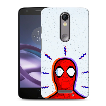 Пластиковый чехол на Lenovo Moto X Force с принтом Spiderman Человек паук