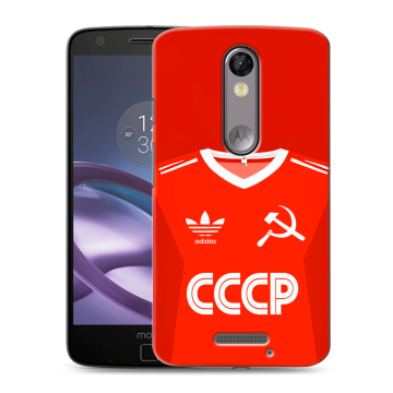Пластиковый чехол на Lenovo Moto X Force с принтом Флаг Герб СССР