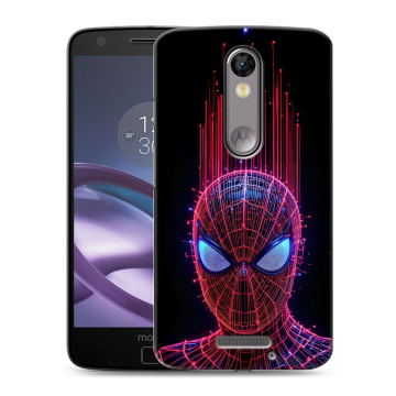 Пластиковый чехол на Lenovo Moto X Force с принтом Spiderman Человек паук Пластиковый чехол на Lenovo Moto X Force с принтом Spiderman Человек паук