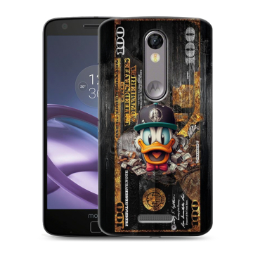 Пластиковый чехол на Lenovo Moto X Force с принтом Дональд Дак Доллар Пластиковый чехол на Lenovo Moto X Force с принтом Дональд Дак Доллар